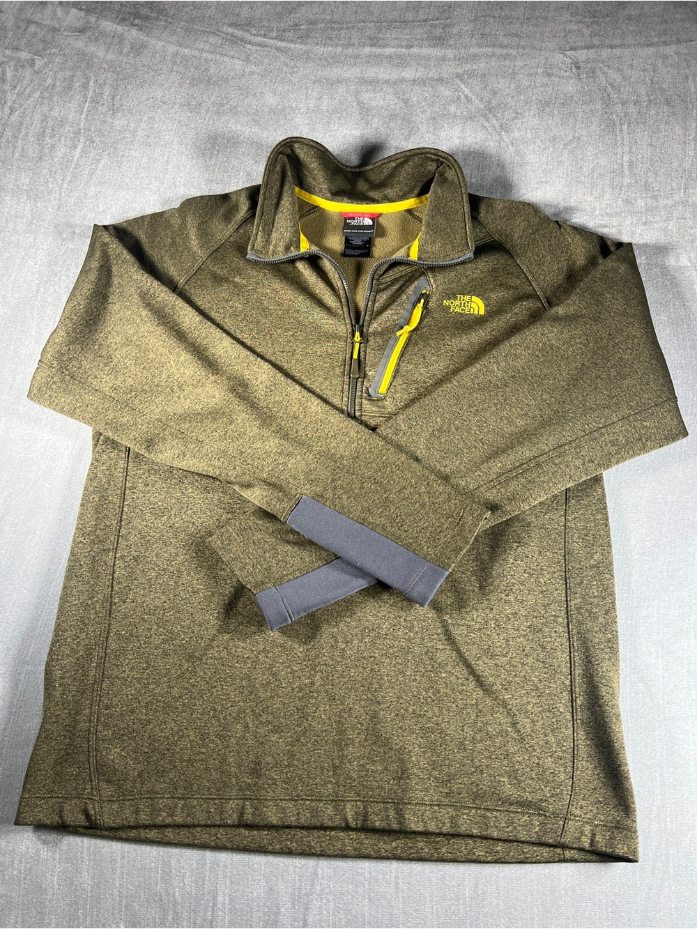 The North Face Olive Green 1/4 Zip Pullover Large